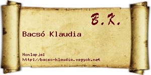 Bacsó Klaudia névjegykártya