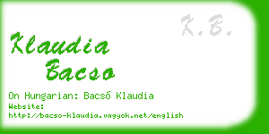 klaudia bacso business card